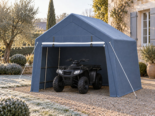 Tente-garage mobile 3x3 m un matin de gel léger, quad à l'abri